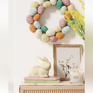 14” EASTER EGG WOODEN NATURAL WREATH